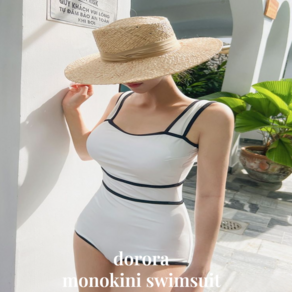 도로라 모노키니 비치웨어 호캉스 수영복, 화이트