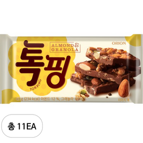 오리온 톡핑 아몬드 & 그래놀라, 11개, 43g