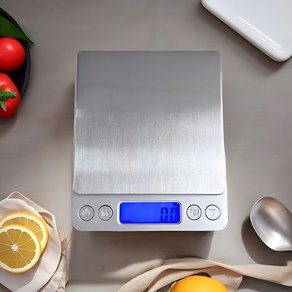 애띠앙 초정밀 0.1g측정 디지털 주방저울 전자저울, 실버, AG_9001, 3kg