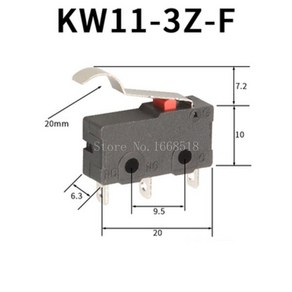 KW3Z 롤러 아크 레버 스냅 액션 푸시 마이크로 스위치 마이크로 스위치 2 핀 3 핀 NO NC 미니 리미트 스위