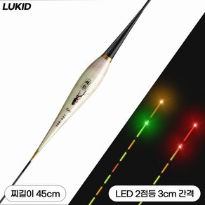 루키드 현영 LED찌 2점등 24년형 민물전자찌 스마트찌 점등간격3cm, 1개, LED208