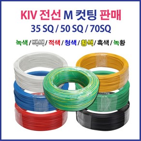 KIV 전선 연선 35SQ 50SQ 70SQ 5M 컷팅 녹황색, 43270-KIV 35SQ_5M 적색, 1개