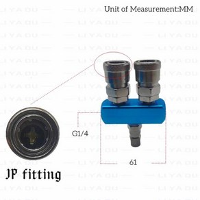 소형 펌프 어댑터 악세사리 부품 컴프레서 공압 피팅 공구 커플러 매니폴드 멀티 스플리터 EU JP 스타일 1 4 퀵 커넥터용 에어 가스 분배기, 1개