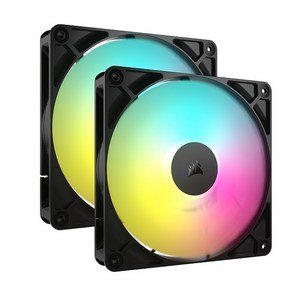 [CORSAIR] CORSAIR RS140 ARGB [케이스쿨러][2팩 블랙], 블랙, 1세트