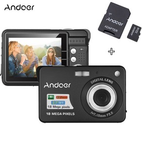 Andoe C3 18M 720P HD 디지털 카메라 + 32GB 마이크로 sd카드, Black_32G TF 카드