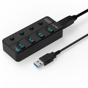 무전원 4포트 개별 전원버튼 USB허브 USB3.2 GEN2 10G XT1301064, 1개