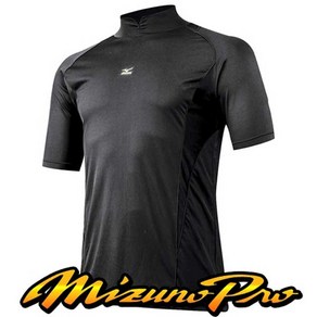 MIZUNO [0209] PRO V컷 반팔 스판언더셔츠 (검정)