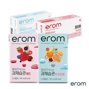 [EROM] 이롬 황성주박사의 과채습관 무첨가 과일야채주스 (레드/트로피컬 각24팩) 140ml 48팩, 48개