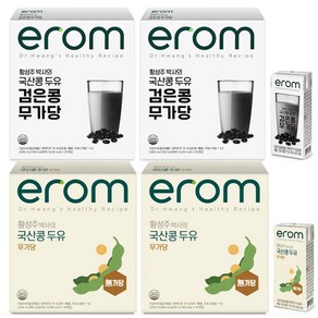 이롬 황성주박사의 국산콩 두유 무가당 + 검은콩 무가당 190m, 190ml, 64개