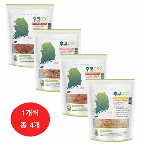 바우와우 후코 051 가수분해육포 강아지 간식 4종 콤보 묶음(소고기/오리/연어/황태 각 1개씩), 4개, 300g