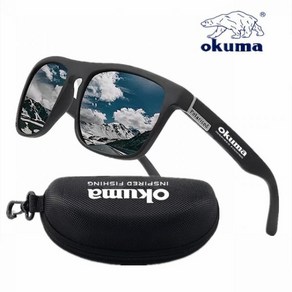 자전거 선글라스 고글 스포츠 Okuma 남녀공용 편광 UV400 야외 사냥 낚시 운전 옵션 박스, Black with box