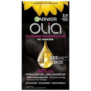 3.11 Darkest Platinum Brown Garnier Olia Ammonia- 3.11 다키스트 플래티넘 브라운 가니에 올리아 암모니아 무함유 브릴리언트 컬러 오일