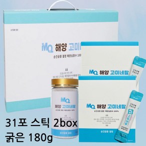 해양심층수로 만든 엠큐해양고미네랄 소금 세트 스틱 3.4gX62+굵은소금180g 1병 저염 오씨아드 엠큐눈소금, 390.8g, 1개