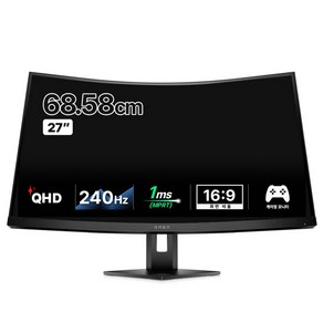 HP QHD OMEN 27c 커브드 240Hz 게이밍 모니터, 68.6cm