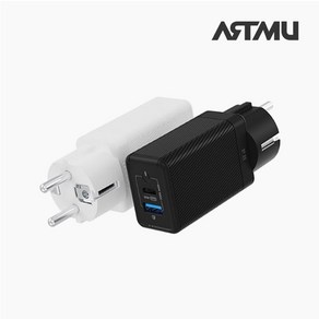 아트뮤 USB PD 65W PPS GaN 접지 듀얼 초고속 충전기 GC720, 화이트, 1개