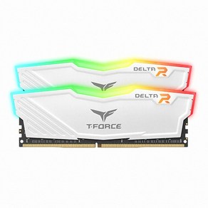 팀그룹 T-Foce DDR4 8G CL16 Delta 데스크탑용 PC4-25600 RGB 화이트 서린 2p, 2개