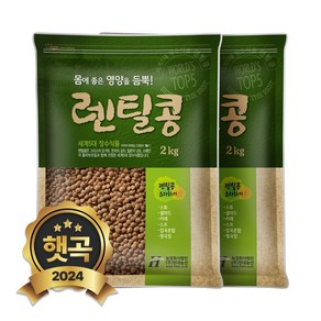 현대농산 갈색 렌틸콩 4kg (2kgx2봉) 렌즈콩