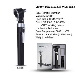 귀지 제거 귀 후비개 청소기 전문 Otoscopio 진단 키트 의료 홈 의사 ENT 관리 내시경 LED 휴대용 검이경 클리너 8 팁, 1개, LM01T White Light