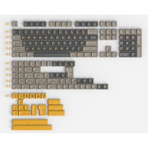 170 키 Aifei Keycaps SA 프로파일 두 컬러 몰딩 기계식 키보드 64/84/960 레이아웃, 옐로우 스크린