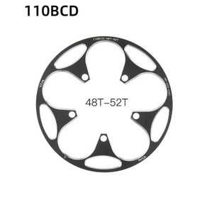 자전거 크랭크 체인링 전문 산악 MTB 체인 보호 커버 110BCD 및 130BCD 48 50 52 54 56 58T 60T 세트 스프로킷 호환 부품 442086, 110BCD 48T-52T Black, 1개