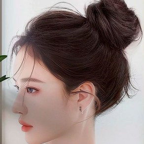 파인스 볼륨업 똥머리 올림머리 가발, 내츄럴블랙, 1개