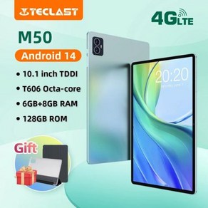 태블릿 Teclast M50 안드로이드 14 T606 8 코어 6GB 8GB RAM 128GB ROM 101 인치 Incell 완전 적층 4G 네트워크 GPS Widevine L1, 없음, 1) Teclast M50, 없음