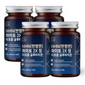 자연바름 NMN 엔엠엔 파이토 2X 정 리포좀 글루타치온, 4개, 30정