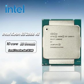 중고 10 코어 스레드 CPU 프로세서 Intel Xeon E5 2666 v3 2.9 GHz 25M 135W LGA, 한개옵션0