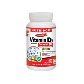 (뉴트리돔) 비타민 D3 코코넛 오일 500정 (Nutridom Vitamin D3 coconut oil 500 soft gels)