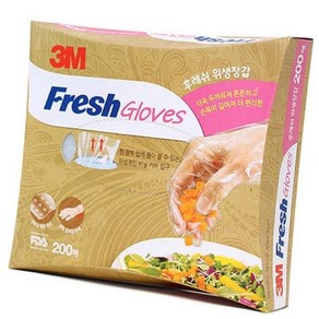 3M 후레쉬 장갑 200매입 위생장갑 비닐장갑, 200개, 1개