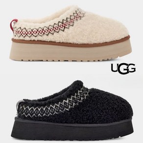 일본 UGG 어그 타즈 브레이드 플랫폼 털 슬리퍼 슬립온 2Colo, 블랙, 1개