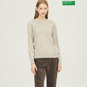 베네통 Benetton logo jacquad sweate 2F 1135U1044 09L