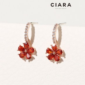 CIARA 14K Maleo 데이지 컬러스톤 스템 귀걸이(SilvePin)