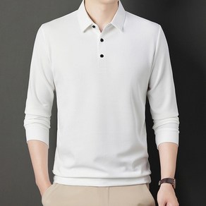 BIKASU 남자 베이직 무지 폴로티셔츠 드라이핏 데일리룩 긴팔티 아빠룩 카라티