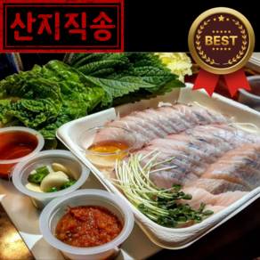 [산지직송] 자연산 대삼치 삼치회 곱창김+와사비 간장 세트, 1세트, 1kg