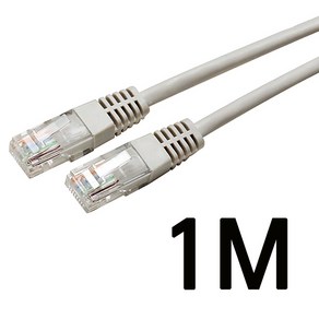 인터넷선 랜선 CAT 5E UTP 패치코드 인터넷 연결선 RJ45 연선 LAN 랜 케이블 100Mbps 이더넷 TIA EIA 568B 8P, 1개, 1m, 그레이