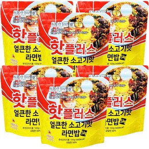 핫플러스 발열도시락 얼큰한 소고기맛 라면밥, 6개, 100g