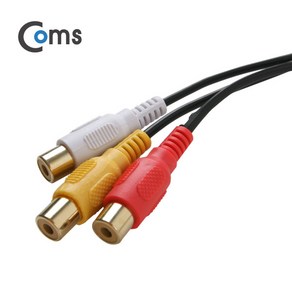 Coms AUX 3.5스테레오 4극(F) to 3RCA(F) 케이블 27cm NA829 3.5mm 스테레오 4극 암단자 RCA 3선 암단자 구성, 본상품선택, 1개