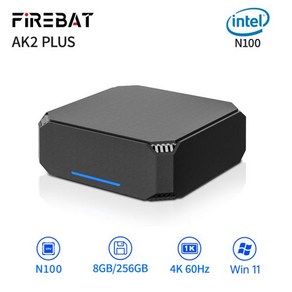 일체형PC FIREBAT AK2 플러스 인텔 N100 듀얼 밴드 WiFi5 BT42 데스크탑 게이밍 컴퓨터 게이머 16GB 512GB