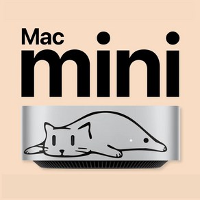 맥미니 M4 보호필름 스티커 Mac mini, 1개, 귀여운고양이