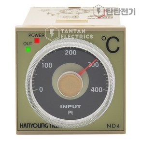 ND4-PPMR07 입력 PT100오옴 400도 8핀 플러그 소켓 타입 아날로그 온도조절기 온도 제어 한영넉스, 1개