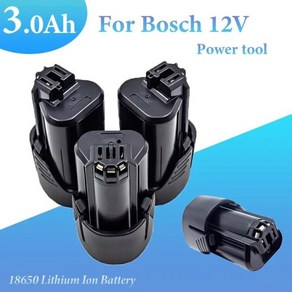 Bosch 드릴용 충전식 배터리 Bosch 10.8V 12V 공구 배터리 BAT411 BAT412A BAT413A 전동 공구 호환 3.0Ah, 1개