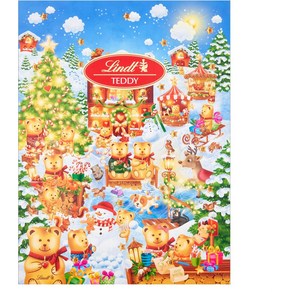 린트 Teddy Wonderland 어드벤트 캘린더 2023 미디엄 170g 그와 그녀를 위한 24개의 우유와 화이트 초콜릿 2024