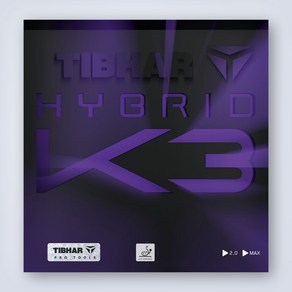 [TIBHAR] 티바 하이브리드 HYBRID K3 탁구러버, 블랙, 1개