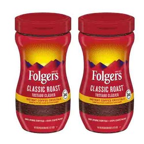 폴저스 인스턴트 커피 크리스털 클래식 로스트 453g 2팩 Folges Instant Coffee Cystals Classic 16 oz, 1개입, 2개