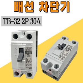 국산 산업용 배선 차단기 태성 전기 TS TB-32 2P 30A 2.5KA 교체, 산업용 배선 차단기 TB-32 2P 30A, 1개