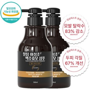 힐텀 어성초 맥주효모 탈모완화 약산성 샴푸 블랙베리향 500ml 2개