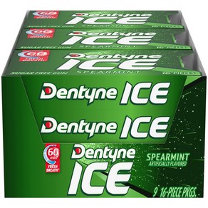 Dentyne Ice Suga Fee Gum (Speamint 16 Piece Pack of 9) Dentyne Ice Suga Fee 껌 (스피어민트 16개입 9개 팩), 1개