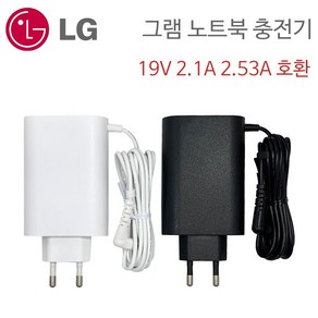 LG 그램 노트북 충전기 어댑터 ADS-40MSG-19 19V 2.1A 40W / 19V 2.53A 48W ADS-48MSP-19 WA-48B19FS 호환, 블랙, 1개