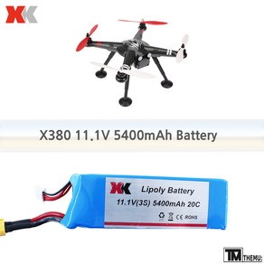 XK X380 전용 배터리 11.1V 5400mAh Lipoly Battey / X380 / X380A / X380B / X380C XK INNOVATION (X380), 1개